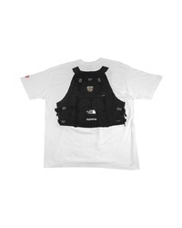weißes und schwarzes T-Shirt mit einem Rundhalsausschnitt von Supreme