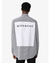 weißes und schwarzes vertikal gestreiftes Langarmhemd von Givenchy