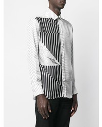 weißes und schwarzes vertikal gestreiftes Langarmhemd von Givenchy