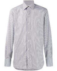 weißes und schwarzes vertikal gestreiftes Langarmhemd von Tom Ford