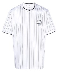 weißes und schwarzes vertikal gestreiftes T-Shirt mit einem Rundhalsausschnitt von Carhartt WIP