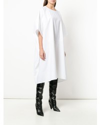 weißes vertikal gestreiftes Freizeitkleid von MM6 MAISON MARGIELA