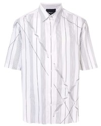 weißes vertikal gestreiftes Kurzarmhemd von 3.1 Phillip Lim