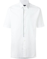 weißes vertikal gestreiftes Kurzarmhemd von Lanvin