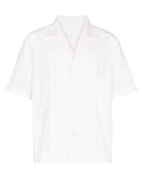weißes vertikal gestreiftes Kurzarmhemd von Maison Margiela