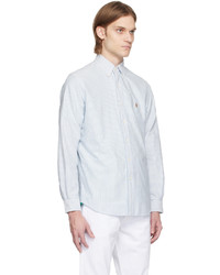 weißes vertikal gestreiftes Langarmhemd von Polo Ralph Lauren