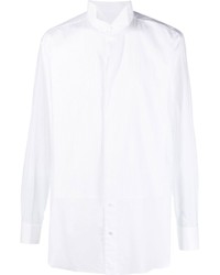 weißes vertikal gestreiftes Langarmhemd von Brioni