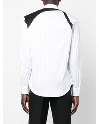 weißes vertikal gestreiftes Langarmhemd von Alexander McQueen