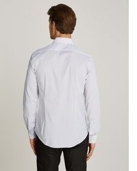 weißes vertikal gestreiftes Langarmhemd von Calvin Klein
