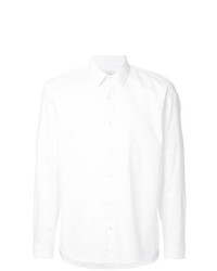weißes vertikal gestreiftes Langarmhemd von Cerruti 1881