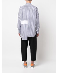 weißes vertikal gestreiftes Langarmhemd von Comme Des Garcons SHIRT