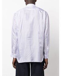 weißes vertikal gestreiftes Langarmhemd von Comme Des Garcons SHIRT