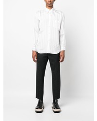 weißes vertikal gestreiftes Langarmhemd von Comme Des Garcons SHIRT