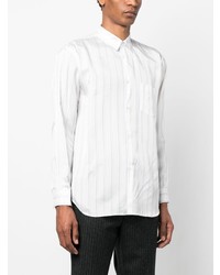 weißes vertikal gestreiftes Langarmhemd von Comme Des Garcons SHIRT