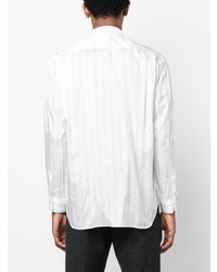 weißes vertikal gestreiftes Langarmhemd von Comme Des Garcons SHIRT