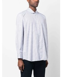 weißes vertikal gestreiftes Langarmhemd von Comme Des Garcons SHIRT