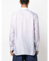 weißes vertikal gestreiftes Langarmhemd von Comme Des Garcons SHIRT