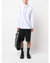 weißes vertikal gestreiftes Langarmhemd von Comme Des Garcons SHIRT