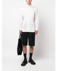 weißes vertikal gestreiftes Langarmhemd von Comme Des Garcons SHIRT