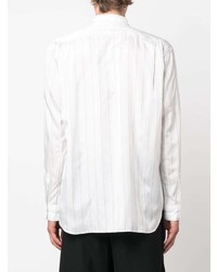 weißes vertikal gestreiftes Langarmhemd von Comme Des Garcons SHIRT