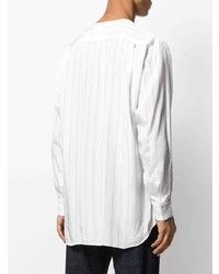 weißes vertikal gestreiftes Langarmhemd von Comme Des Garcons SHIRT