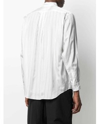 weißes vertikal gestreiftes Langarmhemd von Comme Des Garcons SHIRT