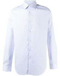 weißes vertikal gestreiftes Langarmhemd von Corneliani