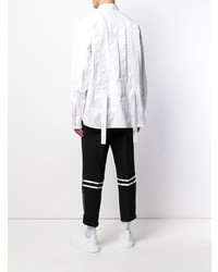weißes vertikal gestreiftes Langarmhemd von Jil Sander