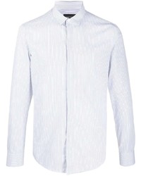 weißes vertikal gestreiftes Langarmhemd von Emporio Armani