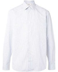 weißes vertikal gestreiftes Langarmhemd von Ermenegildo Zegna