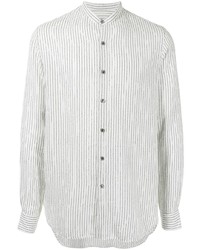 weißes vertikal gestreiftes Langarmhemd von Giorgio Armani