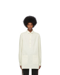 weißes vertikal gestreiftes Langarmhemd von Gucci