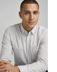 weißes vertikal gestreiftes Langarmhemd von Jack & Jones