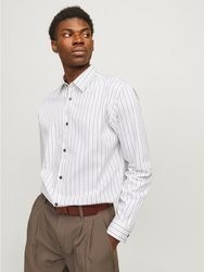 weißes vertikal gestreiftes Langarmhemd von Jack & Jones