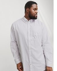 weißes vertikal gestreiftes Langarmhemd von Jack & Jones PlusSize