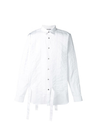 weißes vertikal gestreiftes Langarmhemd von Jil Sander