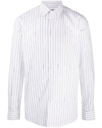 weißes vertikal gestreiftes Langarmhemd von Karl Lagerfeld