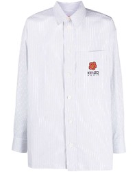 weißes vertikal gestreiftes Langarmhemd von Kenzo