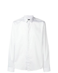 weißes vertikal gestreiftes Langarmhemd von Les Hommes