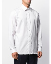 weißes vertikal gestreiftes Langarmhemd von Canali
