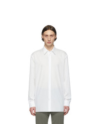 weißes vertikal gestreiftes Langarmhemd von Maison Margiela