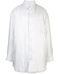 weißes vertikal gestreiftes Langarmhemd von Maison Margiela
