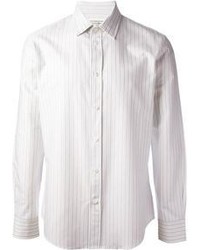 weißes vertikal gestreiftes Langarmhemd von Maison Martin Margiela