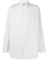 weißes vertikal gestreiftes Langarmhemd von Oamc