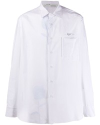 weißes vertikal gestreiftes Langarmhemd von Off-White