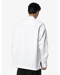 weißes vertikal gestreiftes Langarmhemd von Haider Ackermann