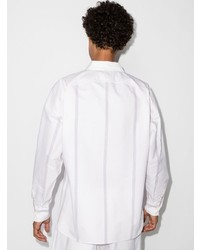 weißes vertikal gestreiftes Langarmhemd von Salvatore Ferragamo