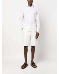 weißes vertikal gestreiftes Langarmhemd von Calvin Klein