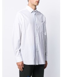 weißes vertikal gestreiftes Langarmhemd von Off-White