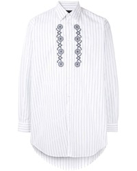 weißes vertikal gestreiftes Langarmhemd von Stella McCartney